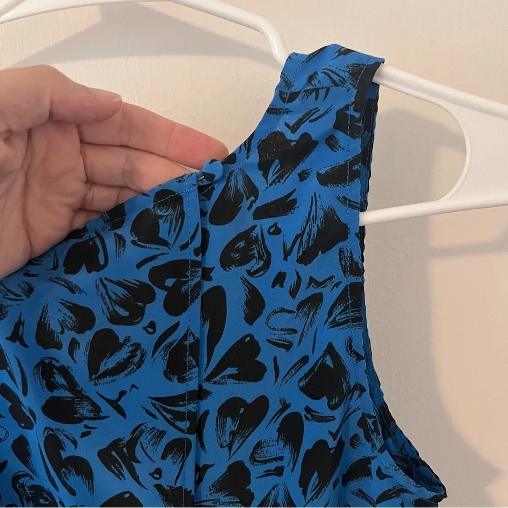 Reformed Urban Outfitters Mini Dress Sleeveless Blue Black Hearts Cutout Small